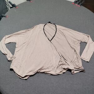 Double Zero Beige Wrap Front Surplice Top Cardigan Sweater Long Sleeve L